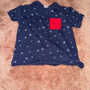 Hanna Andersson Blue Star Tee with Red Pocket